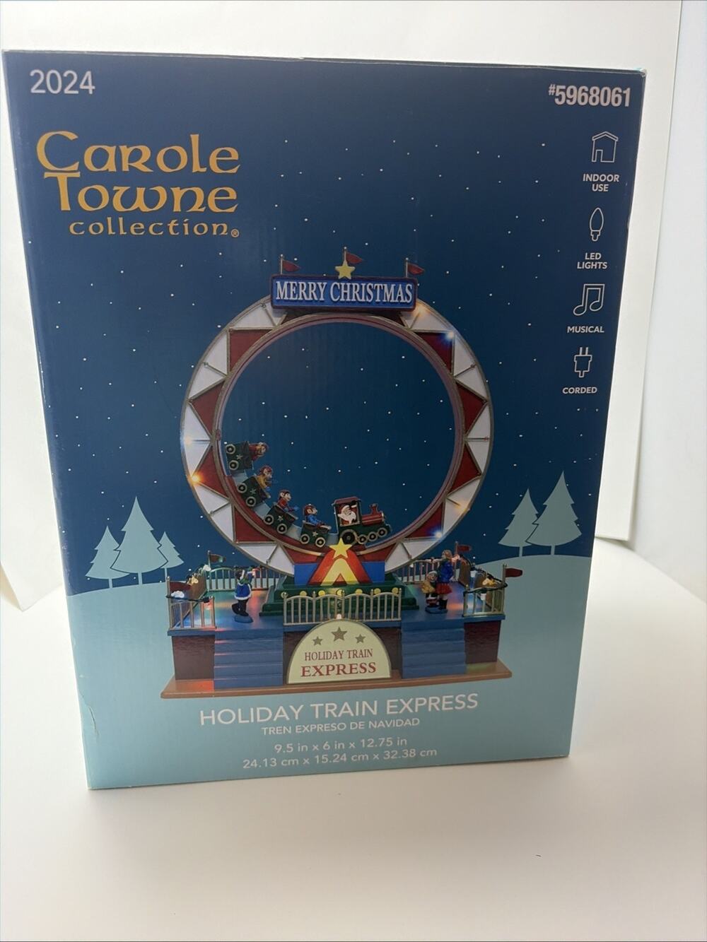 Carole Towne Musical Animated Lights Santa Holiday Train #5968061